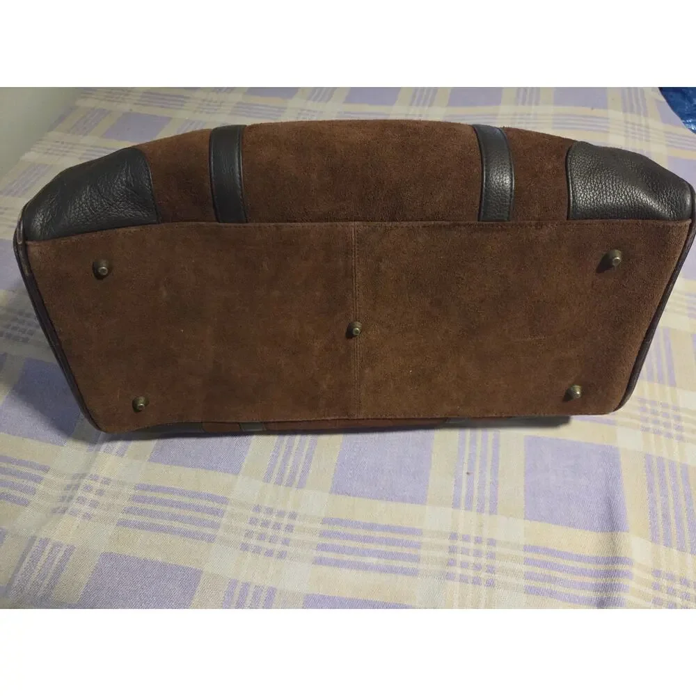 Marlboro Guts Grit Gear Vintage Brown Suede Leather Duffle Bag HEAVY DUTY NWT